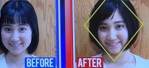 菱形で小顔