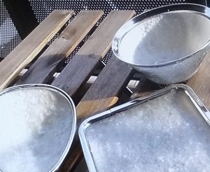 オクラで紙すき