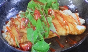 ささみ入り卵白のホワイトオムレツ