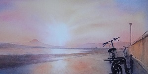野村重存先生の「海と夕日」