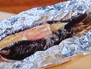 秋ナスの丸ごと挟み焼き