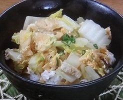白菜と油揚げの玉子丼のレシピ