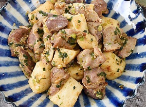 男子ごはん 砂肝と長芋のゆずこしょう炒めのレシピ タミナ料理 生活の泉