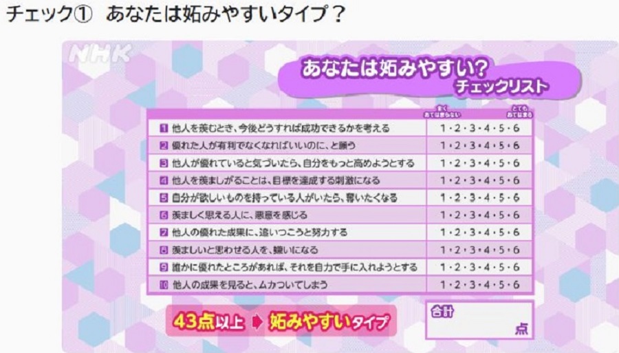 ねたみチェックリスト1